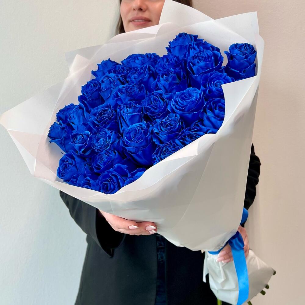Букет из 35 синих роз