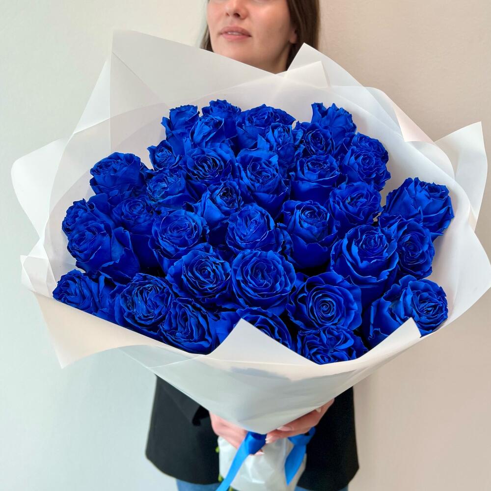 Букет из 35 синих роз