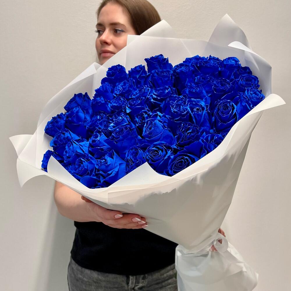 Букет из 51 синей розы