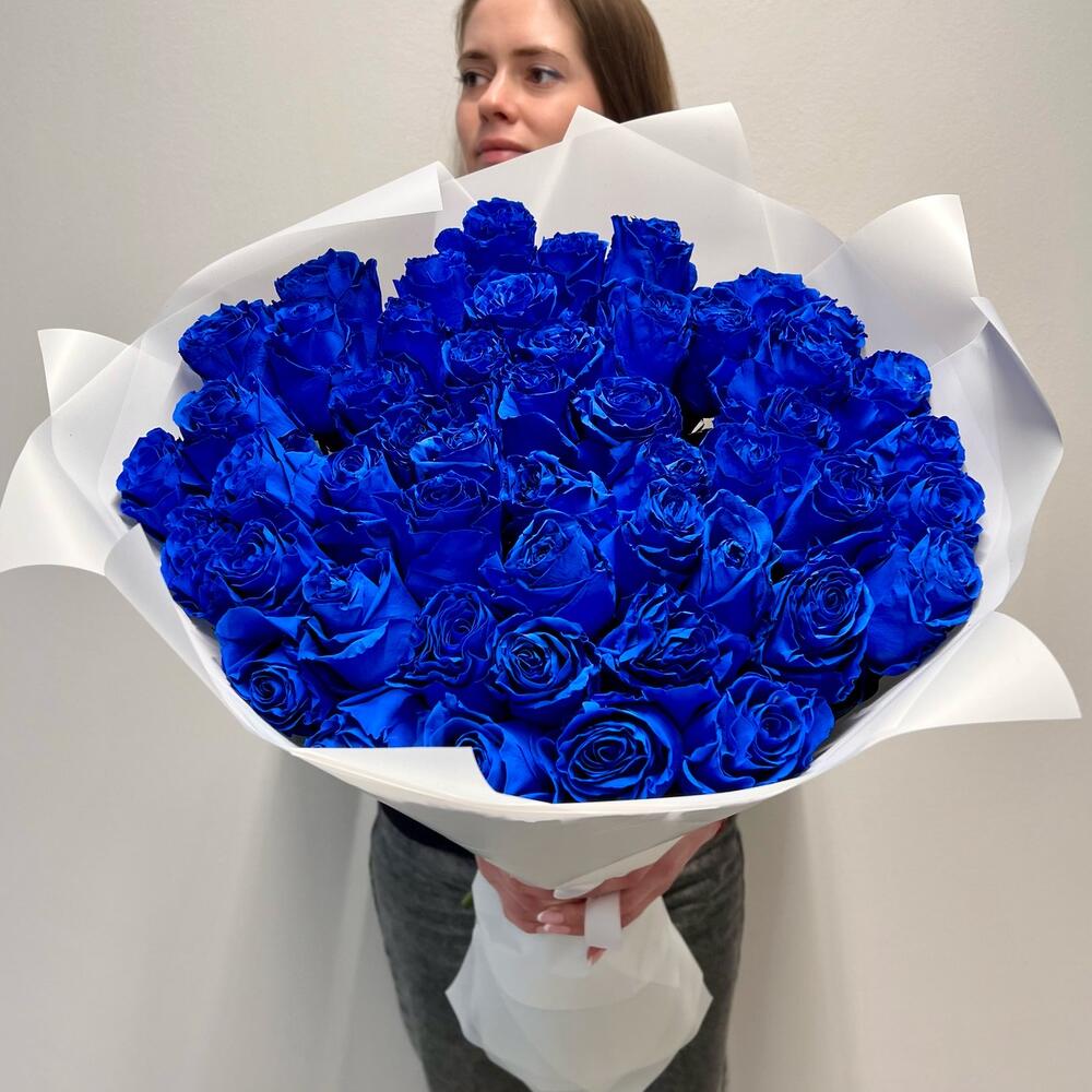 Букет из 51 синей розы