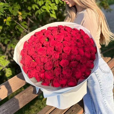 Акция! 101 красная роза 40 см.