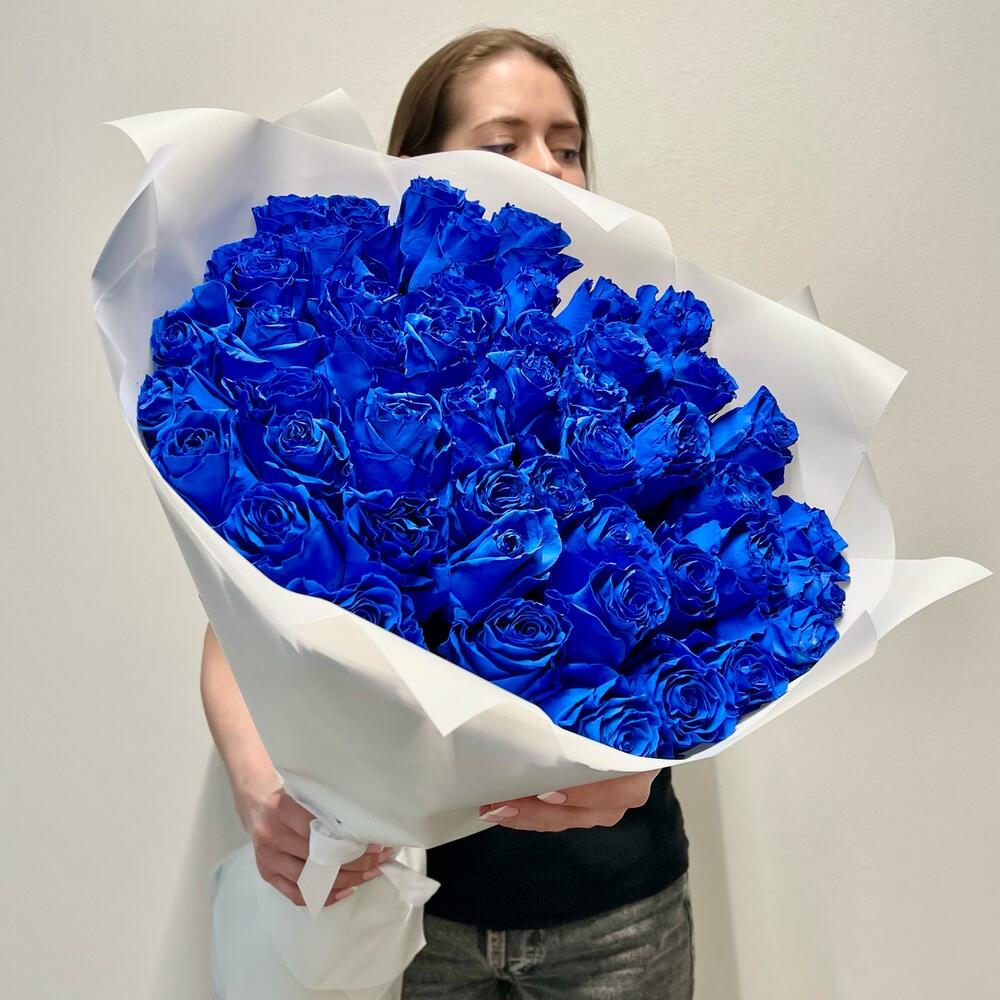 Букет из 51 синей розы