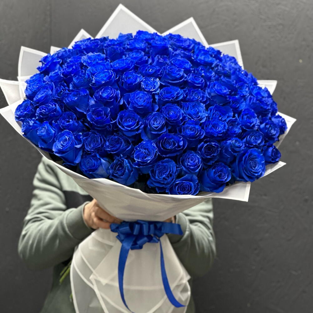 Букет из 101 синей розы