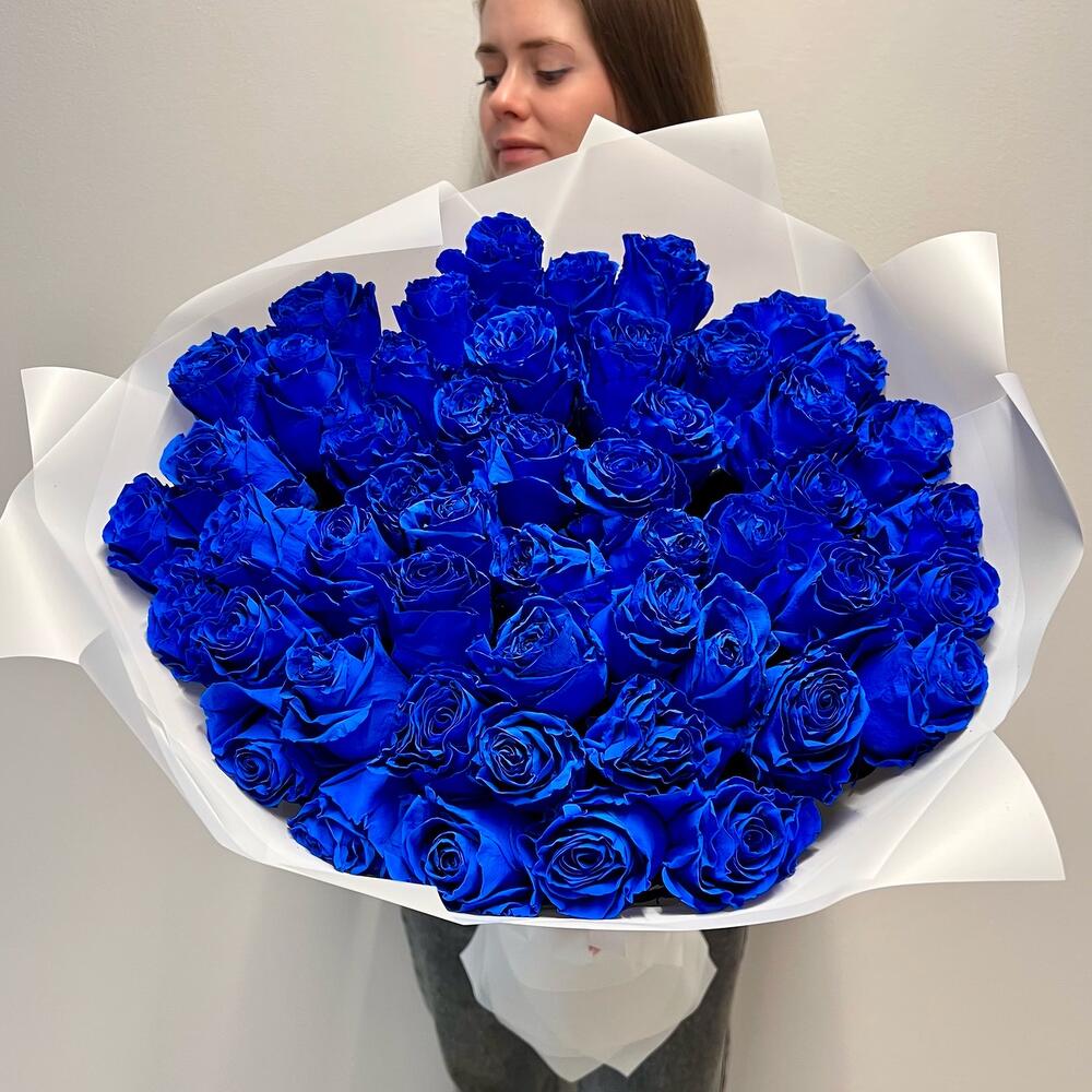 Букет из 51 синей розы