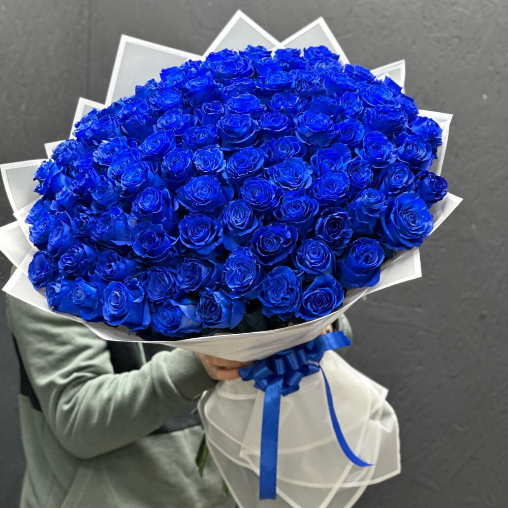 Букет из 101 синей розы