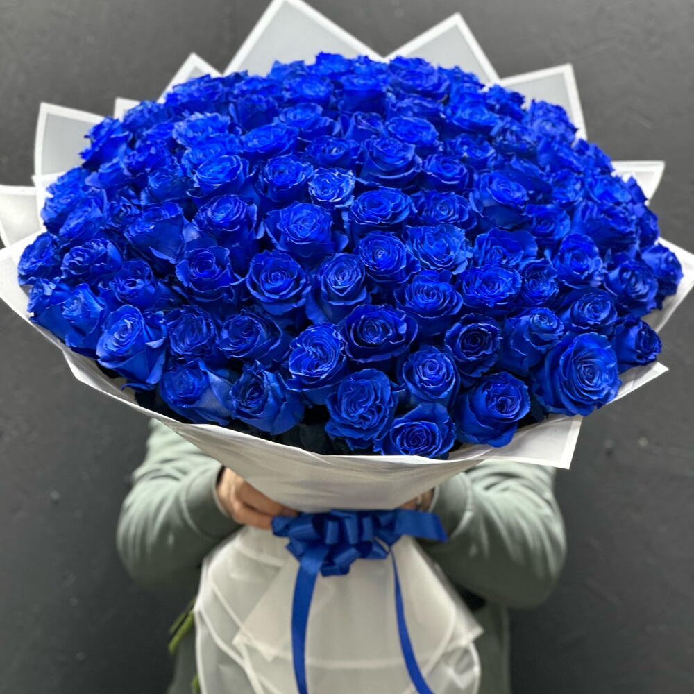 Букет из 101 синей розы